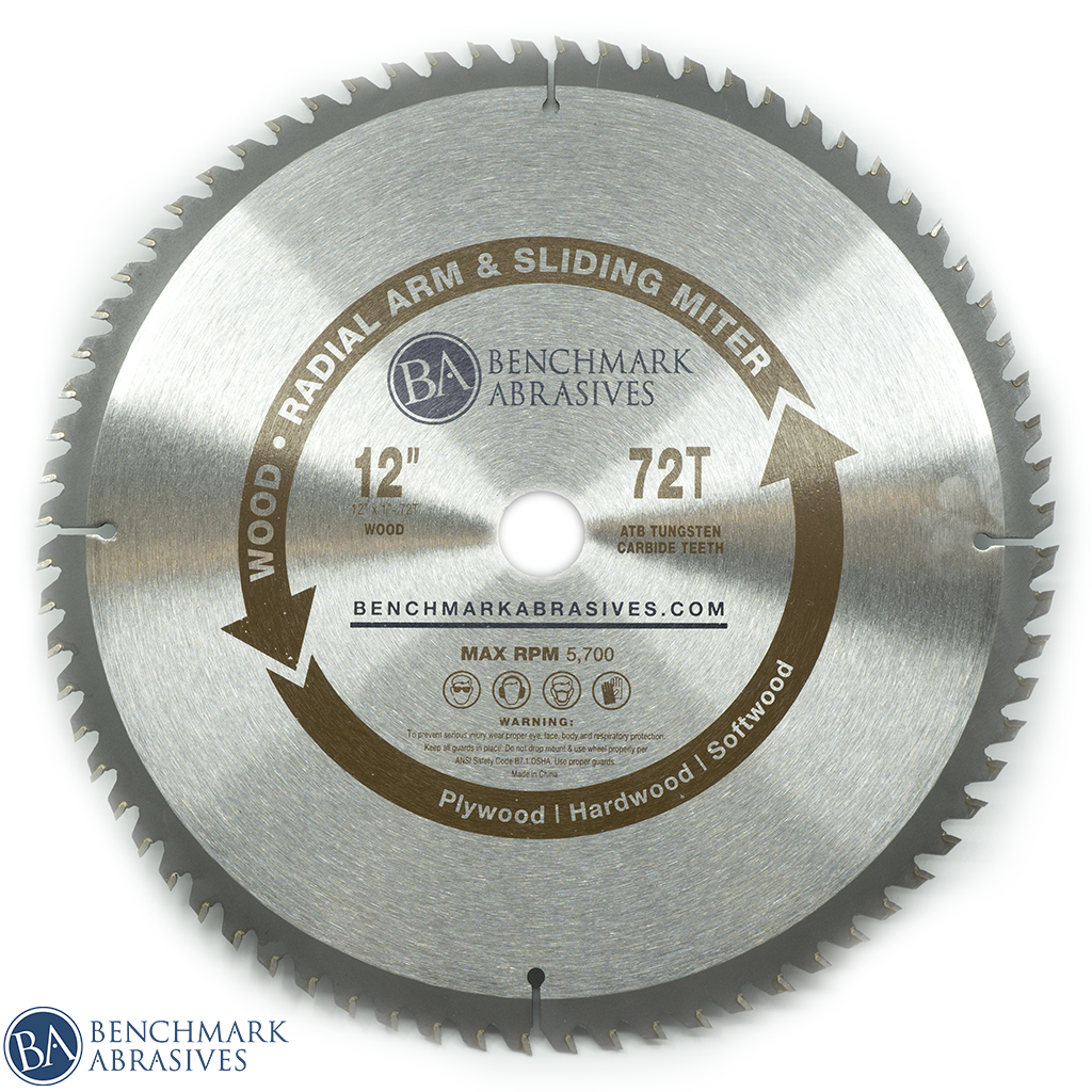 12" 72 Tooth TCT Saw Blade For Finishing Sliding Miter Saw & Radial