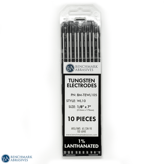 1% Lanthanated Tungsten Electrode (Black, WL10) - 10 Pack