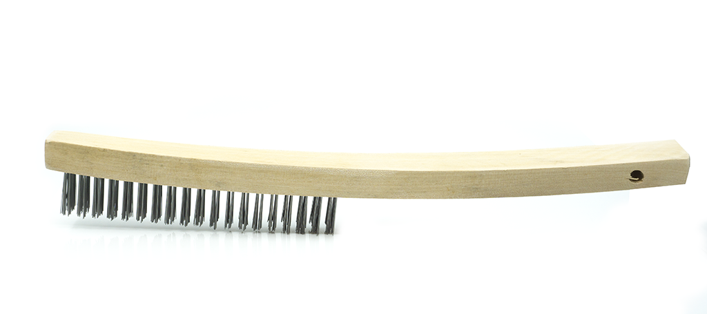  13-3/4 inch Wire Scratch Brush with Curved Handle