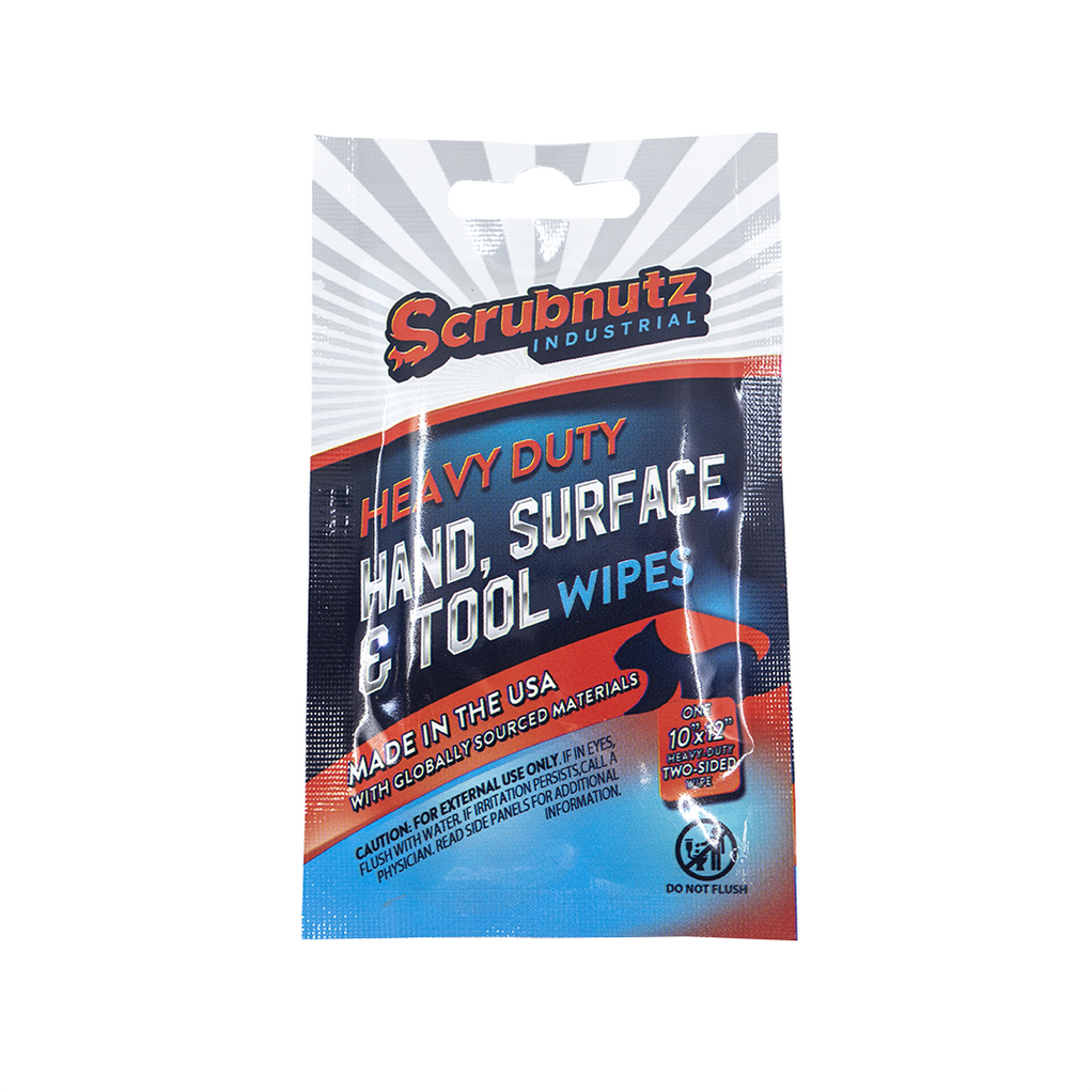 Scrubnutz Industrial Heavy Duty Hand, Surface And Tool Wipes 25 Wipe