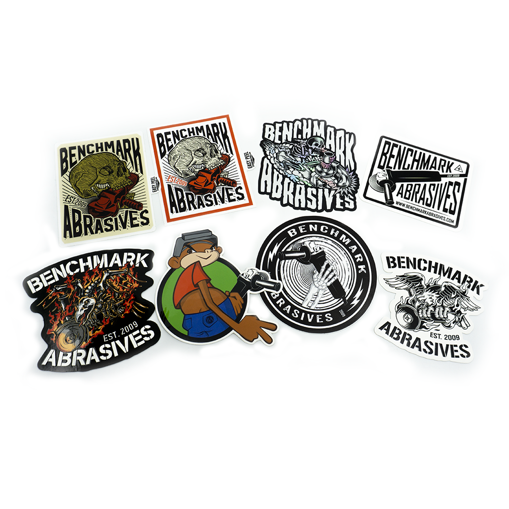 Benchmark Stickers Merchandise | Free Shipping — Benchmark Abrasives