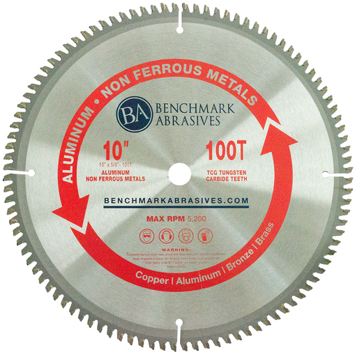 10" TCT Saw Blade for Aluminum 100 Tooth